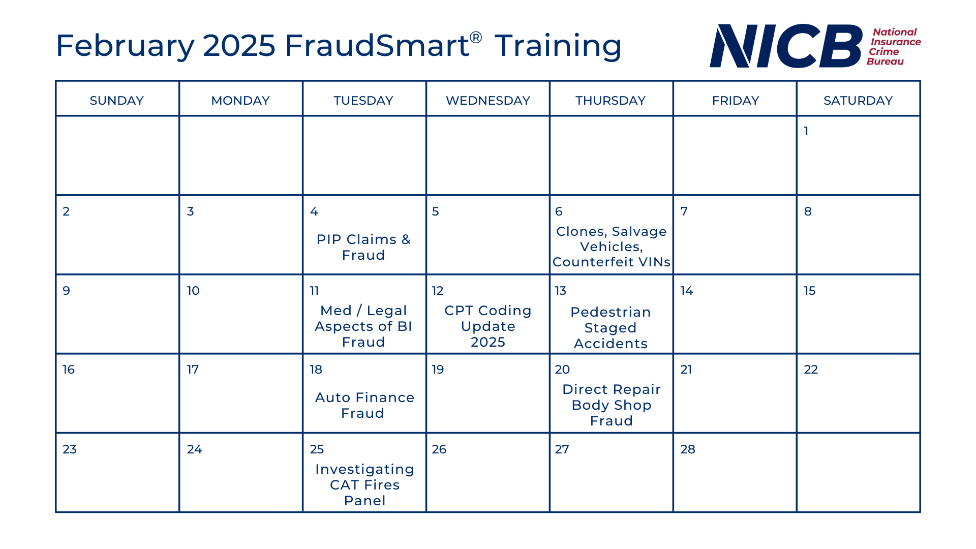 February 2025 FraudSmart Calendar