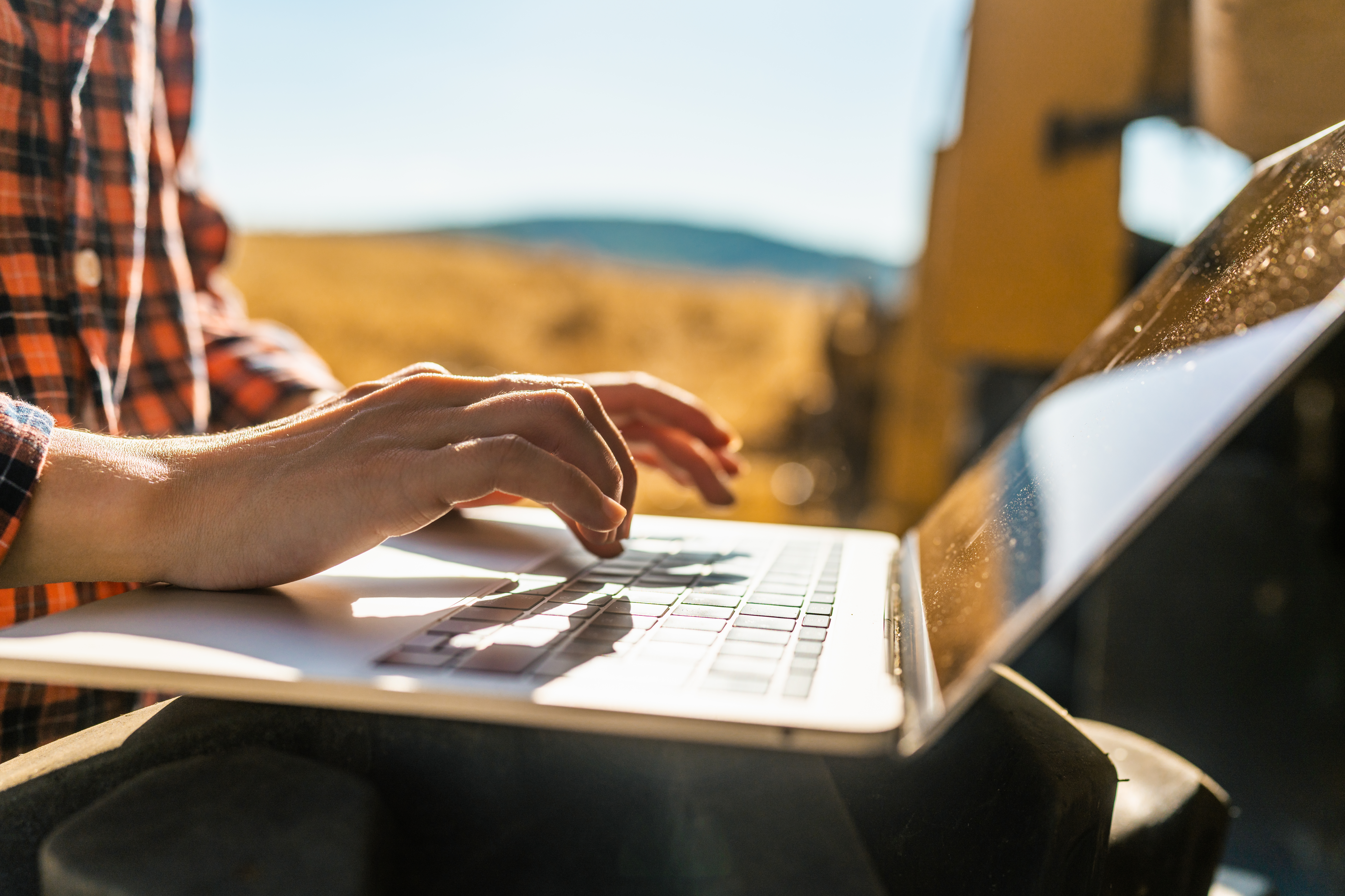 Farmer with Laptop